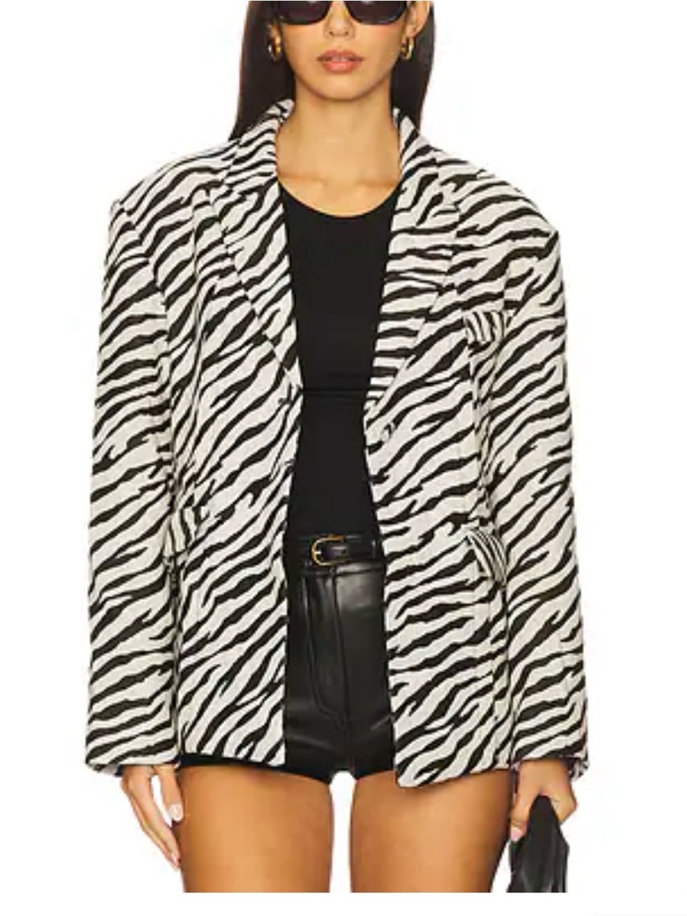 Zara Zebra Effect Print  Women’s  Blazer Jacket 100% Viscose (Satin) Sz L